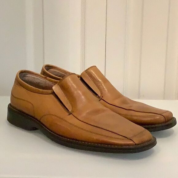 FEETFIRST MENS TAN LEATHER LOAFERS/SLIP ONS MADE IN ITALY SIZE 43 - Picture 2 of 13